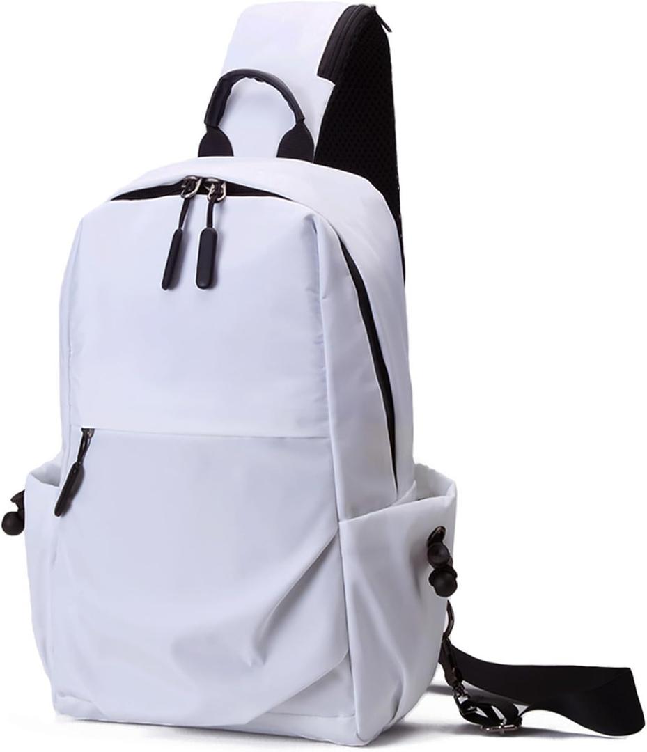 Seoky Rop Men Women Sling Bag Backpack Lightweight Water Resistant Shoulder Crossbody Bags for Travel (Small, White)