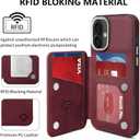 GUERNICA for iPhone 16 Wallet Case with RFID Blocking Card Holder for Women Men, Kickstand Shockproof Phone Case for iPhone 16(6.1"),Wine Red
