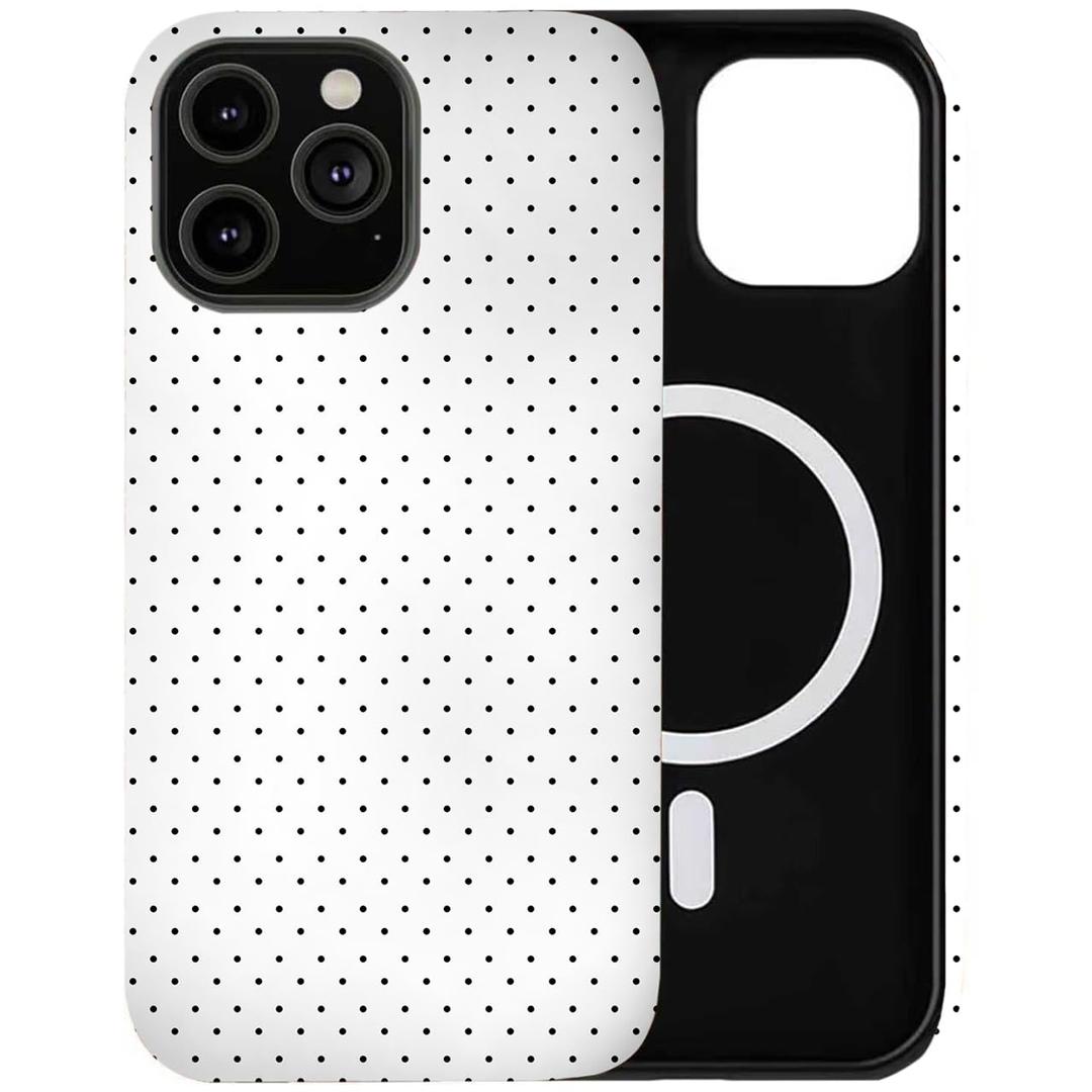 Case Compatible with iPhone 15,[Compatible with MagSafe] Polka Dot Pattern Aesthetic Design Phone Case for Girl Women Boy Men,Dual-Layer Fashion Design White