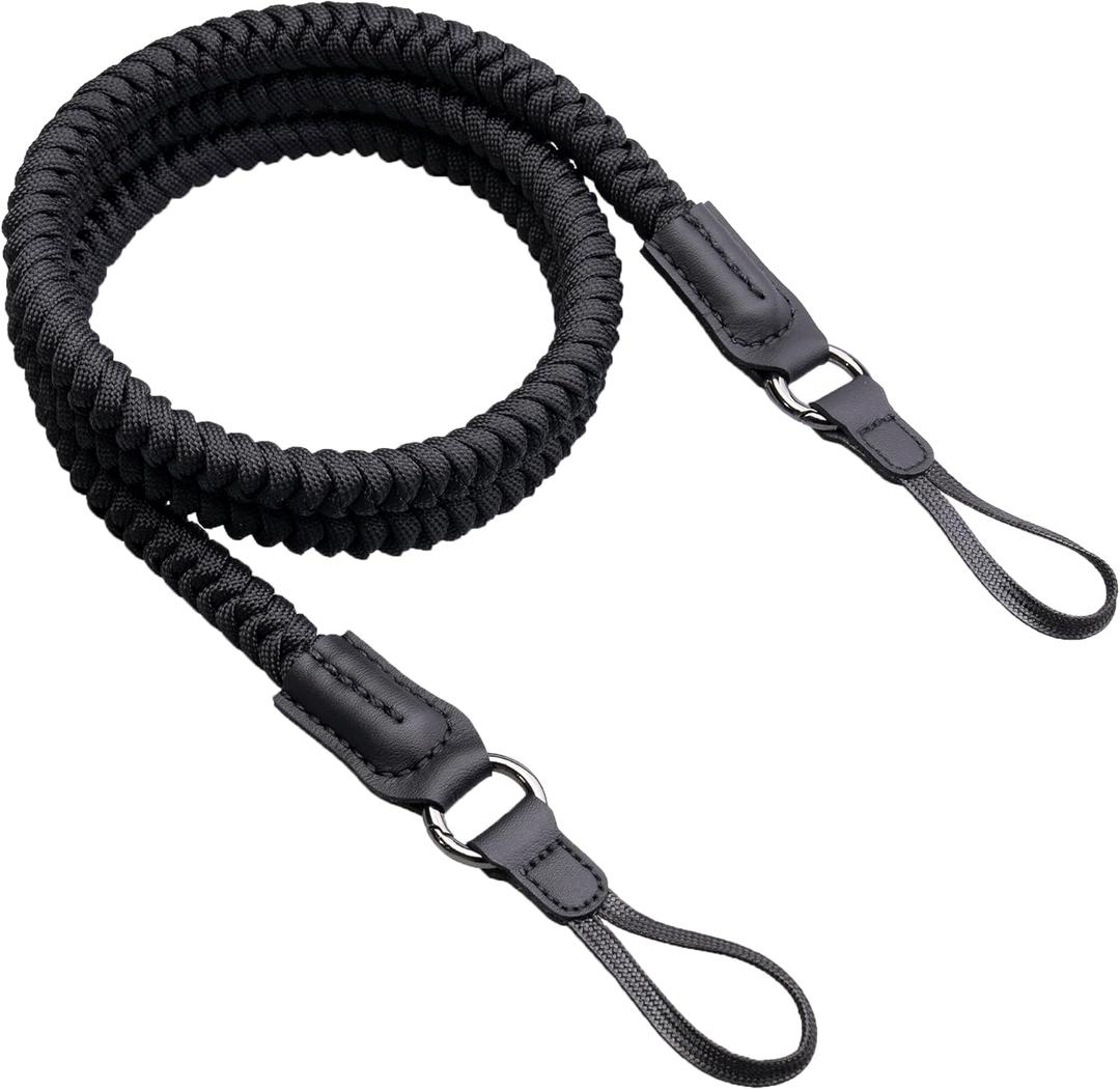 VKO Camera Strap,Quick Release Camera Shoulder Strap,Paracord Woven Portable Camera Neck Strap, for SLR DSLR Digital Mirrorless Camera(Black)