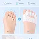 Upgraded Toe Separators & Toe Spacers for Women and Men - Podiatrist Recommended, Bunion Corrector, Foot Alignment and Pain Relief(1 Pair) (White)