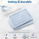ARTLEO Ice Cube Maker Trays for Freezer with Lid and Storage Bin, Easy Release 55 Mini Nugget Ice Cubes Trays 2 pack with Cover, Ice Holder, Scooper, Flexible Plastic Ice Mold & Bin, BPA Free (Gray)