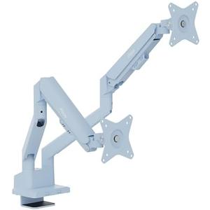 Pixio PS1D Wave Blue Dual Monitor Arm Stand Desk Mount - Fits up to 32 inches Monitors and up to 19.8lbs. VESA Compatibility and Integrated Cable Management, No Holder