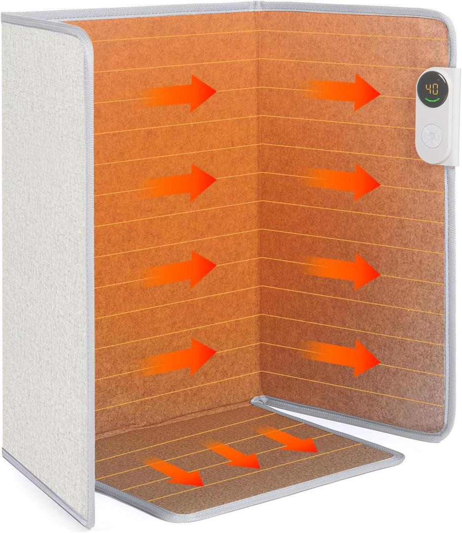 Under Desk Warmer Portable Space Heater, Leg Warmer Foot Warmer for Office & Home, Whisper Heat Foldable Energy Efficient With Thermostat Timer Auto Shut Off