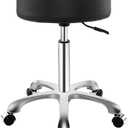 Rolling Stool with Wheels, Thick Cushion Heavy Duty Esthetician Hydraulic Chair Stool for Work Medical Tattoo Salon Office (Black), 48x48 21CM