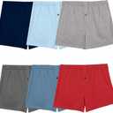 Fruit of the Loom Men's Tag Free Knit Boxer Shorts, Relaxed Fit, Moisture Wicking, Assorted 6 Color Multipacks