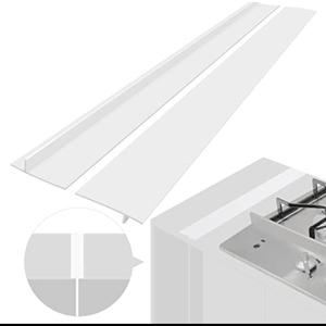 Silicone Stove Counter Gap Cover (2 Pack),Easy Clean Heat Resistant Wide & Long Kitchen Stove Gap Filler,Seals Spills Between Counters, Oven, Stovetops, Washing Machines, Washer, Dryer(21in, White)
