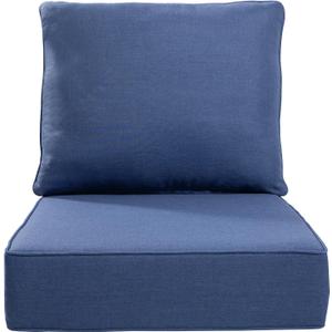 Luxury 24x24x6 Outdoor Cushions - Water&UV&Fade Resistant 1 Set Zippered Patio Furniture Cushion for Wicker Dining Rocking Swivel Chairs Loveseat Couch Sectional Sofa - Navy Blue