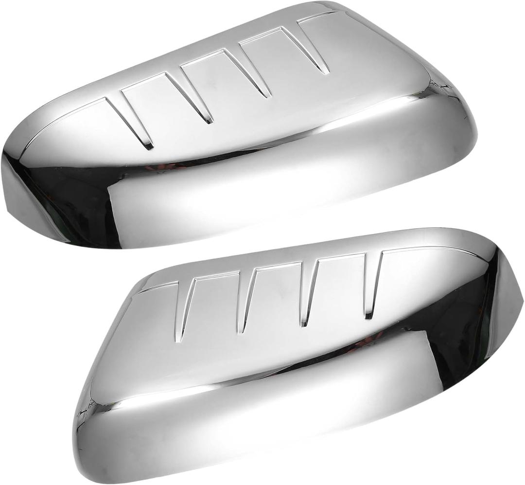 for Ford Explorer 2011-2015 Driver Passenger Side Mirror Covers Cap Overlay Rearview Mirror Guard Covers Silver Tone 1 Pair