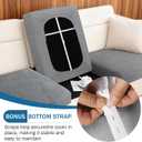 Waterproof Couch Cushion Covers - Stretch Washable Slipcover with Elastic Non-Slip Design, Furniture Protector for Pets,Kids (3 Cushion Sofa, Light Grey)