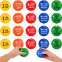 GOLDGE 20pcs Big Motivational Stress Balls 2.76 inches Bright Colors, Inspirational Stress Relief Balls, Encouraging PU Bulk Toys for Adults, Therapy Fidget Toys for Valentines Gifts & Anxiety Relief