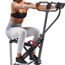Sunny Health & Fitness Smart Upright Row-N-Ride Trainer w/Adjustable Resistance & 330LB Weight Capacity, Foldable Home Exercise Equipment for Arm, Glute & Leg Training, Free SunnyFit App Connection (Black)