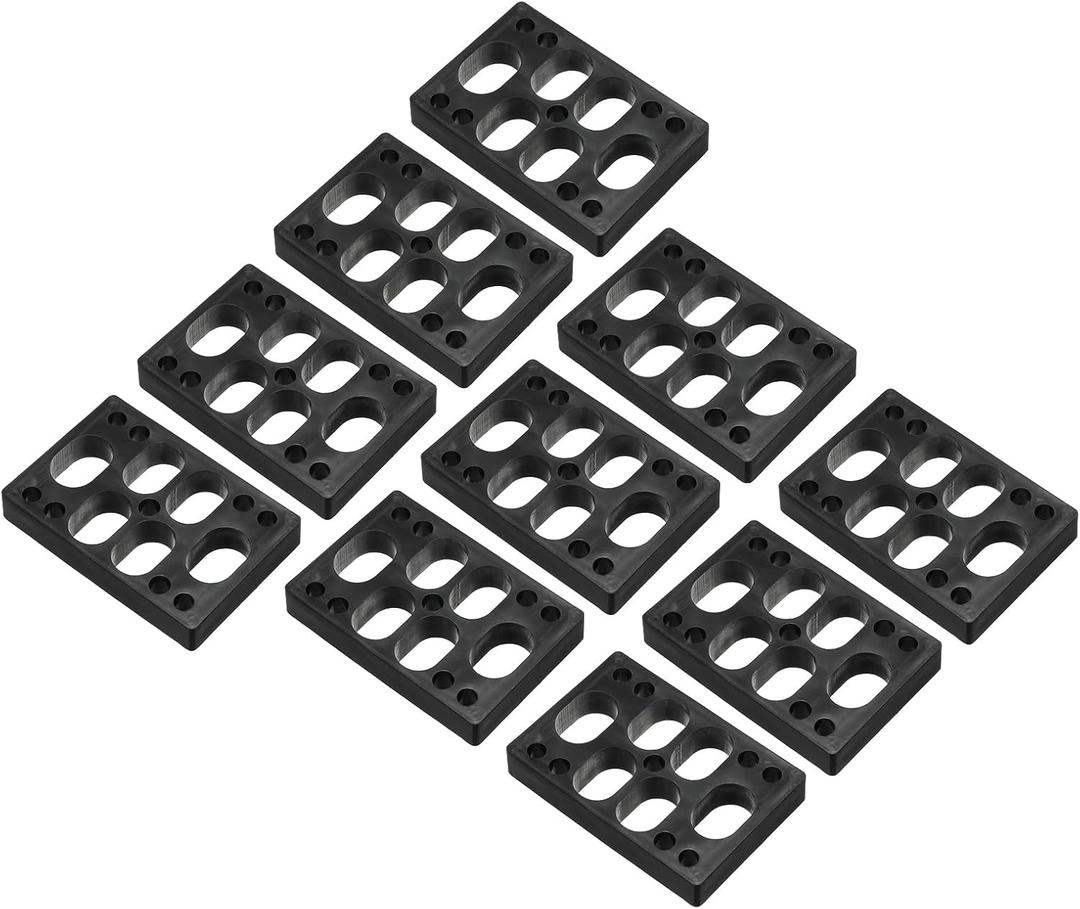 PATIKIL 1/2" Skateboard Riser Pads, 10 Pack PU 3x2 Skateboard Riser Pads Angled Wedge Shock Pads for Skateboard Truck, Black