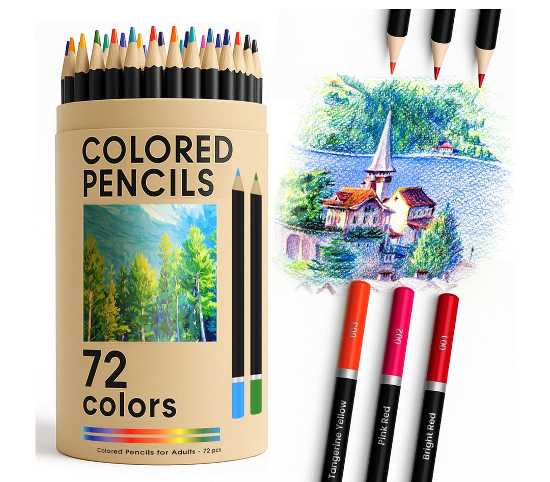 Colored Pencils for Adult Coloring Books, 72 Colors Drawing Pencils with Oil-Based Cores, Professional Art Supplies for Artists, Coloring Pencils for Adults, Color Pencils Set for Beginners and Teens.
