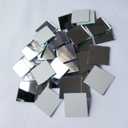 Set of 100pcs Small Square Glass Crafts, Real Glass Mirror Mosaic Tiles (2x2CM)