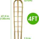 5 Pack 4 Feet U-Shape Bamboo Trellis, Natural Bamboo Trellis for Climbing Plants, Vegetables, Cucumber, Tomato, Outdoor and Indoor Potted Plants