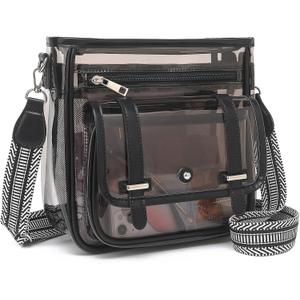 Clear Purse, PVC Clear Crossbody Bags for Women Heavy Duty Transparent Bag for Stadium Events See Through Concert Bag