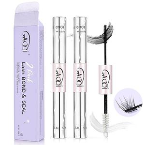 GAQQI Lash Bond and Seal + Remover 3 in 1 Set, 10ml Lash Cluster Glue Waterproof for Eyelash Clusters, 5ml Eyelash Remover Gentle Formula, Strong Hold for 72H+