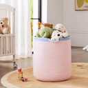 65L Pink Woven Rope Laundry Hamper Basket for Clohtes Boho Tall Rope Baskets for Blanket Large Baby Nursery Hamper for Girls Kids 16"Wide 19"Tall