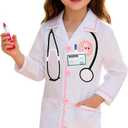 Doctor Costume for Kids Veterinarian Costume for Girls Doctor Dress Up Vet Lab Play Halloween