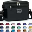 BEIMILY Lunch Box for Men/Women, Small Insulated Lunch Bag, Leak-Proof Soft Cooler Tote Bag, Reusable LunchBox for Work, Travel, Fitness, Picnic with Adjustable Shoulder Strap for Adults (Black)