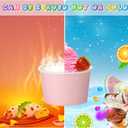 Boao 100 Set 5 oz Ice Cream Cups with Spoons Disposable Paper Sundae Dessert Bowls Summer Party Supplies (Pastel)