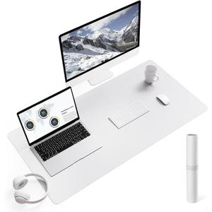 YSAGi Non-Slip Leather Desk Pad L Size, Waterproof Laptop Computer Desk Keyboard Mat, Table Protector Blotter Mat, Large Mouse Pad for Office/Work/Home/Decor(White, 35.4" x 17")