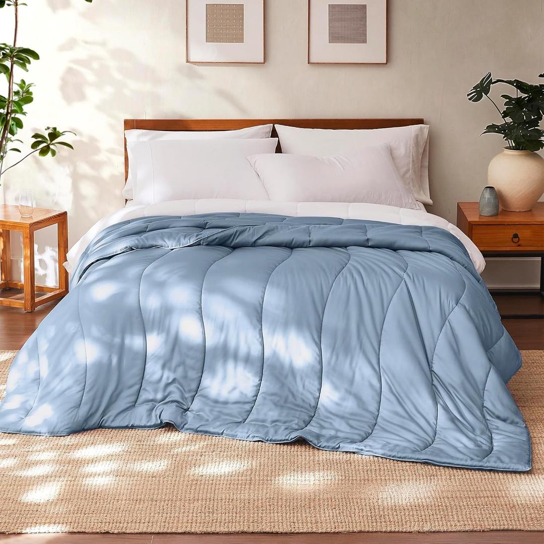 Modern Threads Tencel Lyocell Luxury Ultra Soft Down Alternative Comforter, Blue, Queen