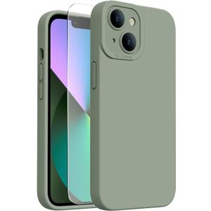 Magnetic for iPhone 13 Case with Screen Protector - Wireless Charging Compatible - Upgraded Camera Protection - Silicone Shockproof Protective Phone Case for iPhone 13 - Porcelain Blue