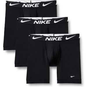 Nike Men's Essential Micro Stretch Long Leg Boxer Brief Underwear (3-Pack) (XX-Large, Black / Black/ Black)