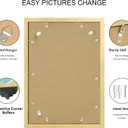 Hongkee 13x19 Picture Frame Set of 2, Gold Wood Style for 11x17 Mat, 13x19 in