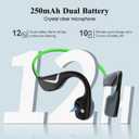 Bone Conduction Headphones Bluetooth 5.3 Open Ear Headphones with Mic, 12Hrs Playtime Quick Charging BT Headphones, IPX6 Waterproof Sports Headset for Running, Cycling, Working (Green)
