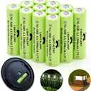 Ni-MH AA Rechargeable Batteries, Double A High Capacity 1.2V Pre-Charged Battery for Outdoor Solar Lights (AA-1300mAh-12pack)