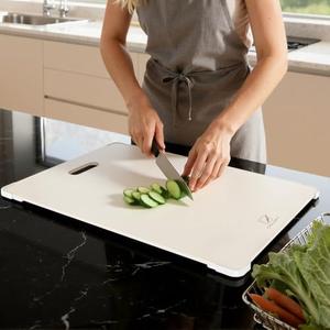 Tempered Glass Cutting Board Set, Large 12x16 Glass Cutting Board for Kitchen with 4 Non-Slip Feet, Heat & Shatter Resistant, Dishwasher Safe, Includes Bonus Sponge & Cloth,Perfect Kitchen Gift-Beige