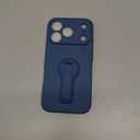 for iPhone 17 Pro Case with Stand, Slim Liquid Silicone Phone Case for iPhone 17 Pro with Wrist Strap Lanyard Shockproof Protective Bumper Cover (Blue)