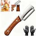 2 x Multi-Functional Vegetable Peeler for Kitchen with Wooden Handle and Bottle Opener, 2 in 1 Stainless Steel Veggie Peeler Kitchen Gadgets Tool for Fruit Potato Pumpkin Apple Carrot Papaya