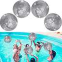 4 Pieces 11 Inch Inflatable Disco Ball Inflatable Ball with Disco Ball Cover Rope Christmas Hanging Decorated Disco Ball Party Decorations, Party Design for Swimming Pool Decorations Outdoor