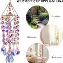 HDCRYSTALGIFTS Crystal Suncatchers for Window Hanging Wind Chime Style Garden Sun Catchers with Crystals Rainbow Maker Indoor Outdoor Decor Handmade Gold Plated