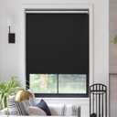 MYshade Free-Stop Cordless Roller Shades for Windows Room Darkening Roller Shades & Blinds Same Color Both Sides Fabric Pull Down Shade for Home Office Indoor Easy to Install Black(40" W X 72" H)