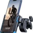 Lamicall Motorcycle Phone Mount Holder - [Camera Friendly] [1s Lock] Bike Phone Holder Handlebar Clamp, Bicycle Scooter Phone Clip, for iPhone 16 Pro Max, 15 14 13, Galaxy S25, 4.7-7" Phones, Blue