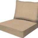Honeycomb Outdoor Essentials Deep Seat, 24 x 24, Hampton Texture Neutral Chair Cushion for Patio Furniture