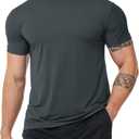 Mens Shirts 3 Pack Dry Fit Tech Moisture Wicking Performance Quick Dry Elastic Athletic Crew Short Sleeve T Shirts (M)