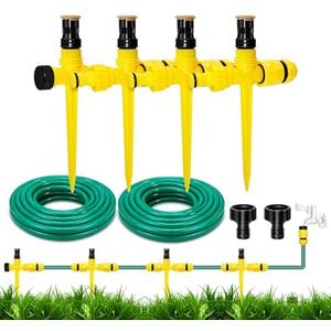 UCINNOVATE Garden Sprinkler, 360°Rotation Lawn Sprinklers, Garden Above Ground Sprinkler System Kit, Large Area Coverage, Watering Systems for Yard, Large Garden Watering System with 52.5FT Hose