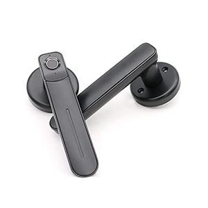 Fingerprint Door Lever Smart Door Lock Entry Door Handle Biometric Keyless for Privacy Home Bedroom Apartment Warehouse (Grey)