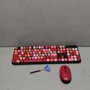 UBOTIE Colorful Computer Wireless Keyboard Mouse Combos, Typewriter Flexible Keys Office Full-Sized Keyboard, 2.4GHz Dropout-Free Connection and Optical Mouse (Black-Colorful)