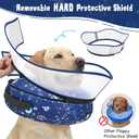 Elevated Inflatable Dog Cone Collar to Stop Licking, Dog Donut Collar After Surgery, Soft Pet Cone Alternative for Small Medium Large Dogs (Blue, XL)
