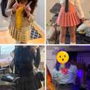 SANGTREE Women Plaid Pleated Skirt School Uniform High Waist Plus Size A Line Skort for Girls with Pockets and Shorts (L)