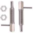 2pcs Retractable Indexing Plunger Pin, M12 Stainless Steel Spring Pin Spring L Handle Loaded Latch Spring Plunger Safety Pin Spring Latch Telescopic Locking Pin Spring Lock with Nut