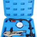 Disc Brake Rotor Gauge Ball Joint Prop Shaft Runout Flatness Measure Tool with Flexible Arm Tight Grip Locking Vise, 7 in Locking Pliers & 360° Flexible Stem Holder, 0.01 mm Precision Dial Indicator