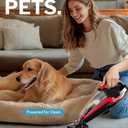 Powools Pet Hair Handheld Vacuum Cordless, Car Vacuum Rechargeable with Reusable Filters, Motorized Brush and Multi-Accessories for Carpet, Couch & Stairs, Red, 17.0"X 4.6"X 6.6"